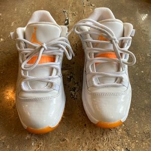 Jordan 11s shoes orange kids size 12